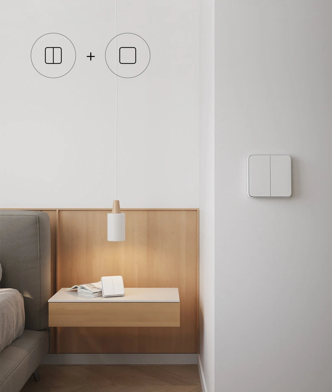 Interruptor Inteligente Xiaomi Sem Fio (Versão Tecla Dupla)