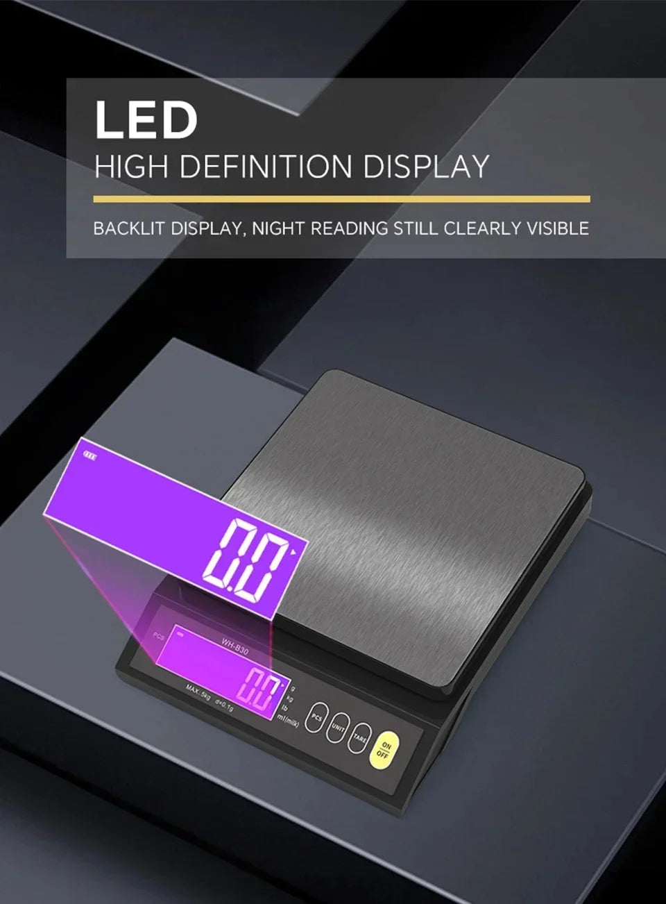 Balança Digital Recarregável Alta Precisão À Prova D'água (Inox)