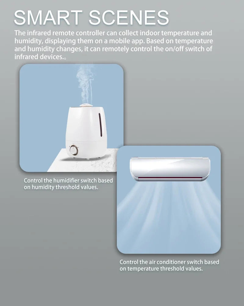Controle Remoto Universal Inteligente Tuya Wifi IR com Sensor de Temperatura e Umidade