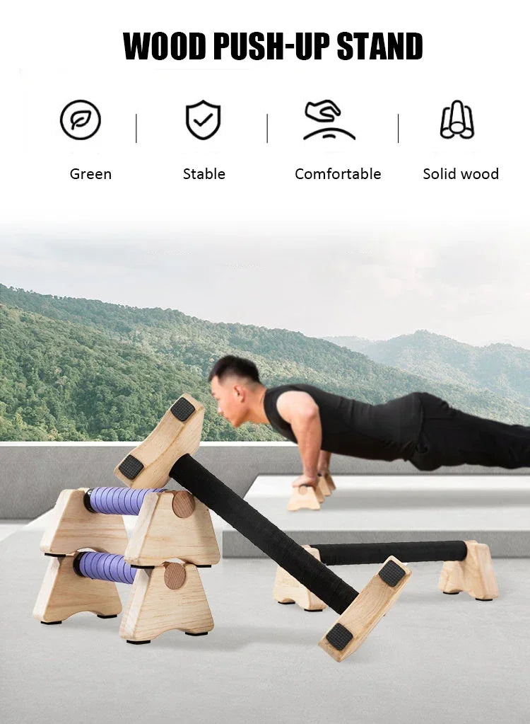 Par de Barras Paralelas de Madeira para Handstand e Flexão (Alta Resistência)