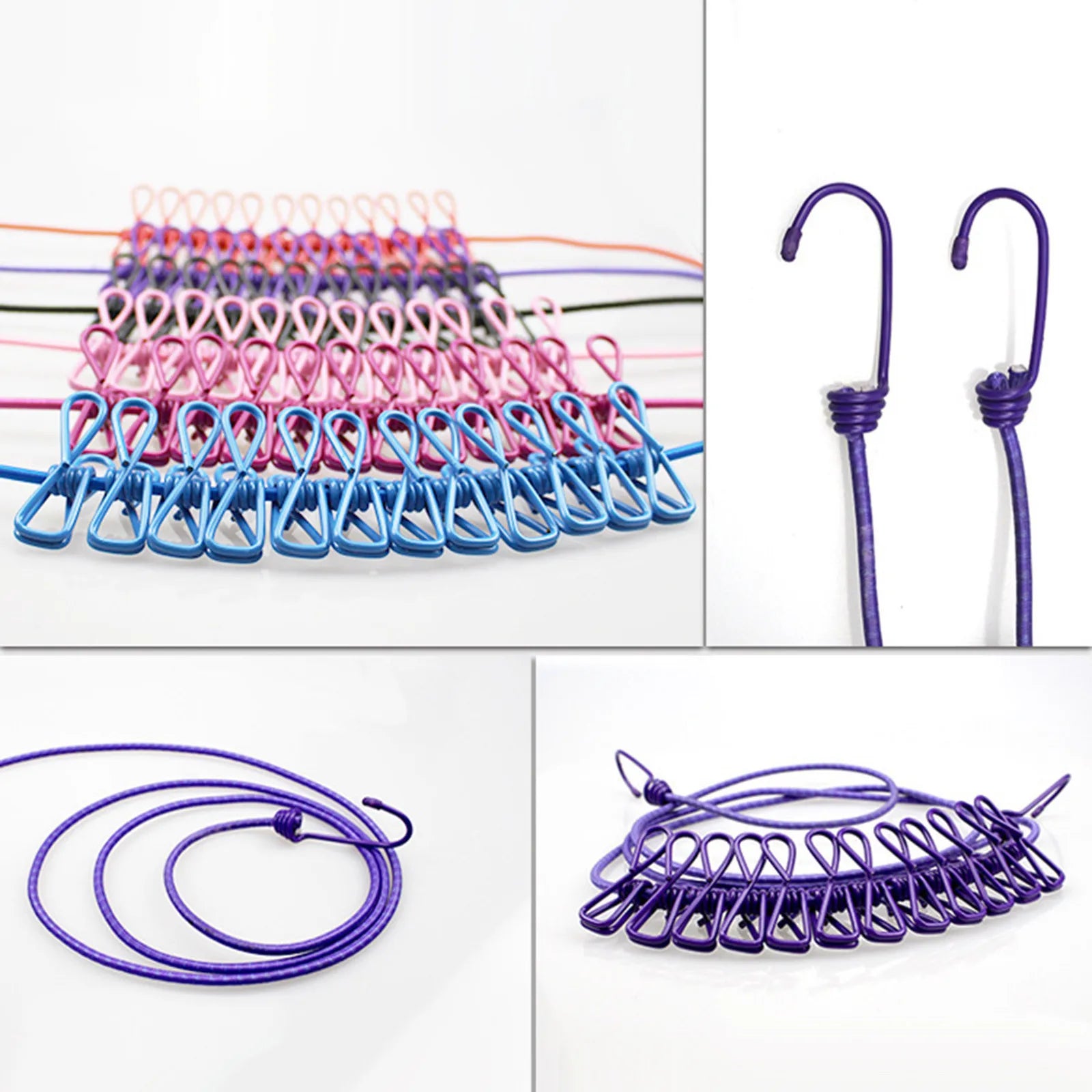 Varal de Viagem Retrátil (1.8m) com 12 Prendedores