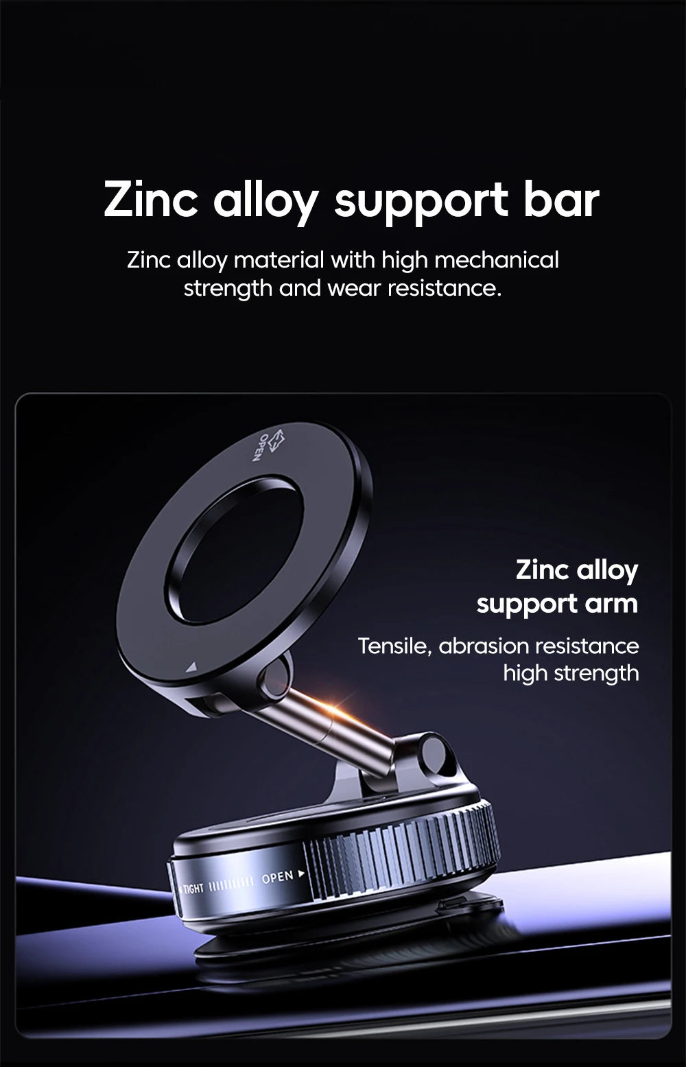 Suporte Magnético Veicular Dobrável com Rotação 360° para Painel