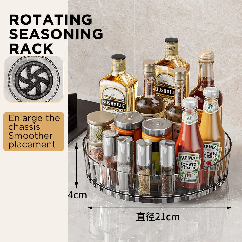 Organizador Giratório 360°: Organizador de Especiarias Antiderrapante