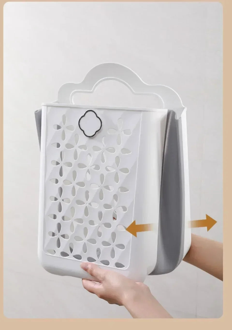 Cesto de Roupa Suja Dobrável com Fixação na Parede (Fácil Instalação)