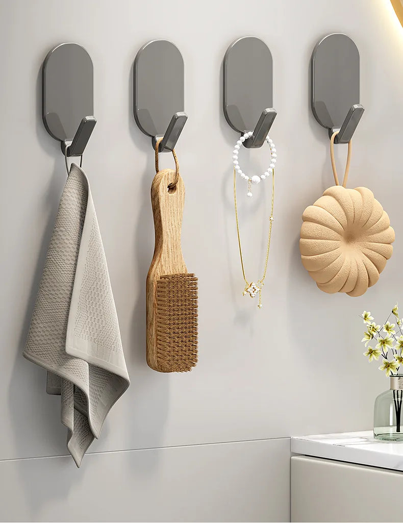 Kit 5/10 Ganchos Adesivos de Alta Resistência Multiuso Sem Furos