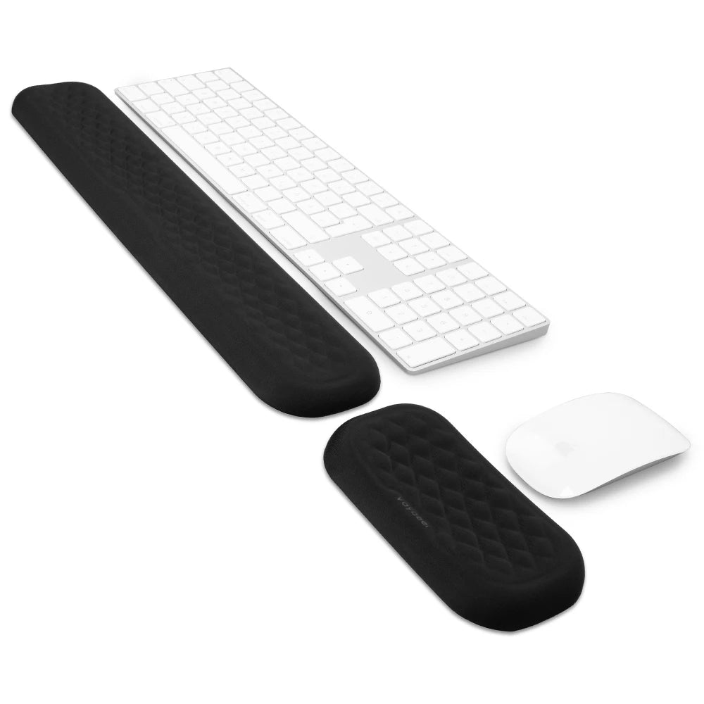 Kit Apoio de Pulso Ergonômico para Teclado e Mouse (Memory Foam)