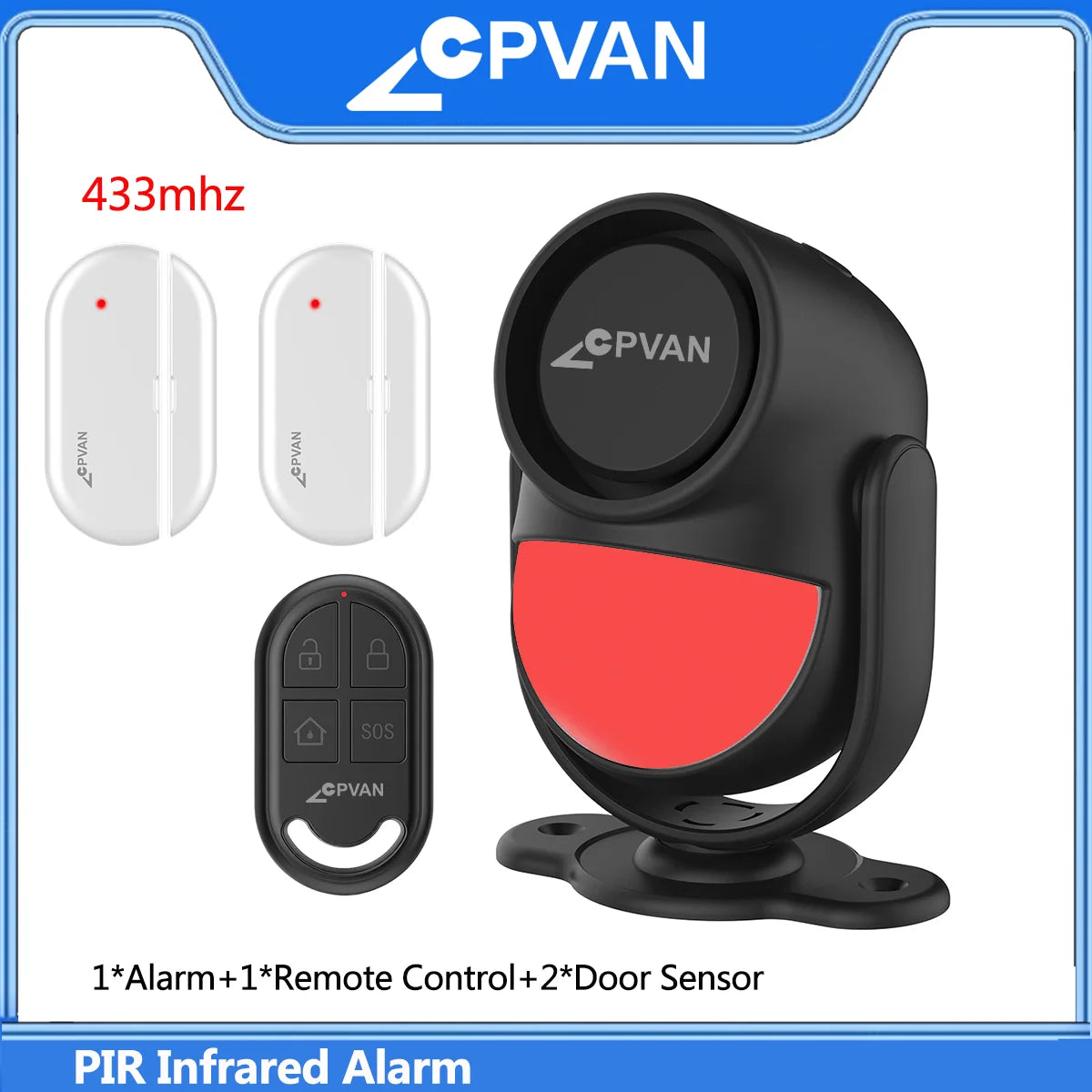 Kit Alarme Residencial com Sensor de Movimento e Controle Remoto