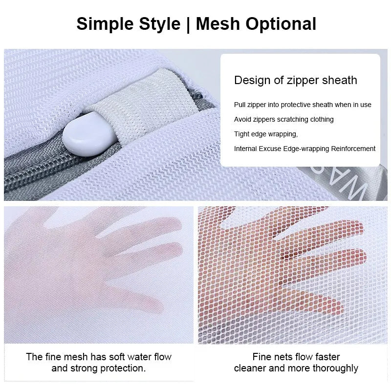 Kit 2 Peças Saco de Lavar Roupa Malha Colmeia (40x50cm)