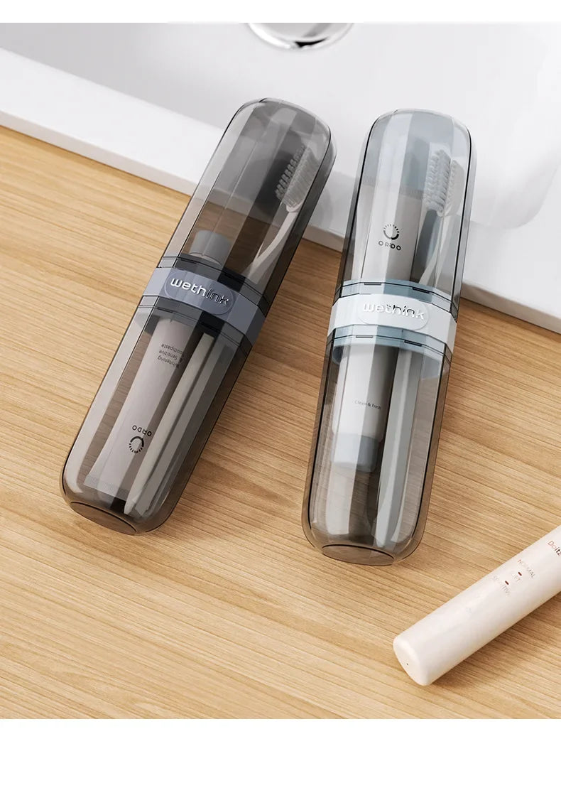 Estojo Porta Escova de Dente Transparente de Acrílico para Viagem