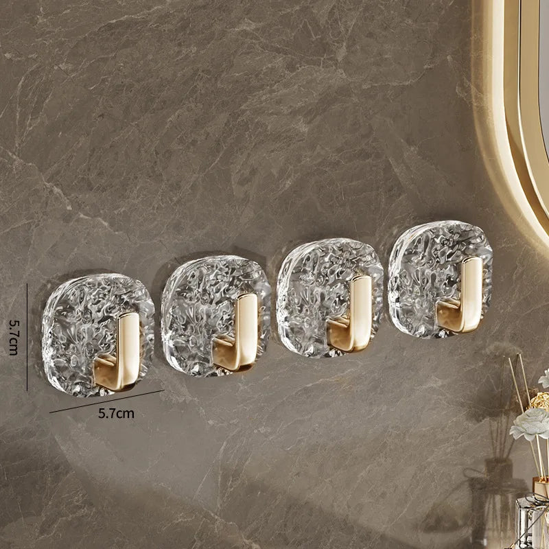 Kit com 4 Ganchos Adesivos Transparentes de Alta Fixação