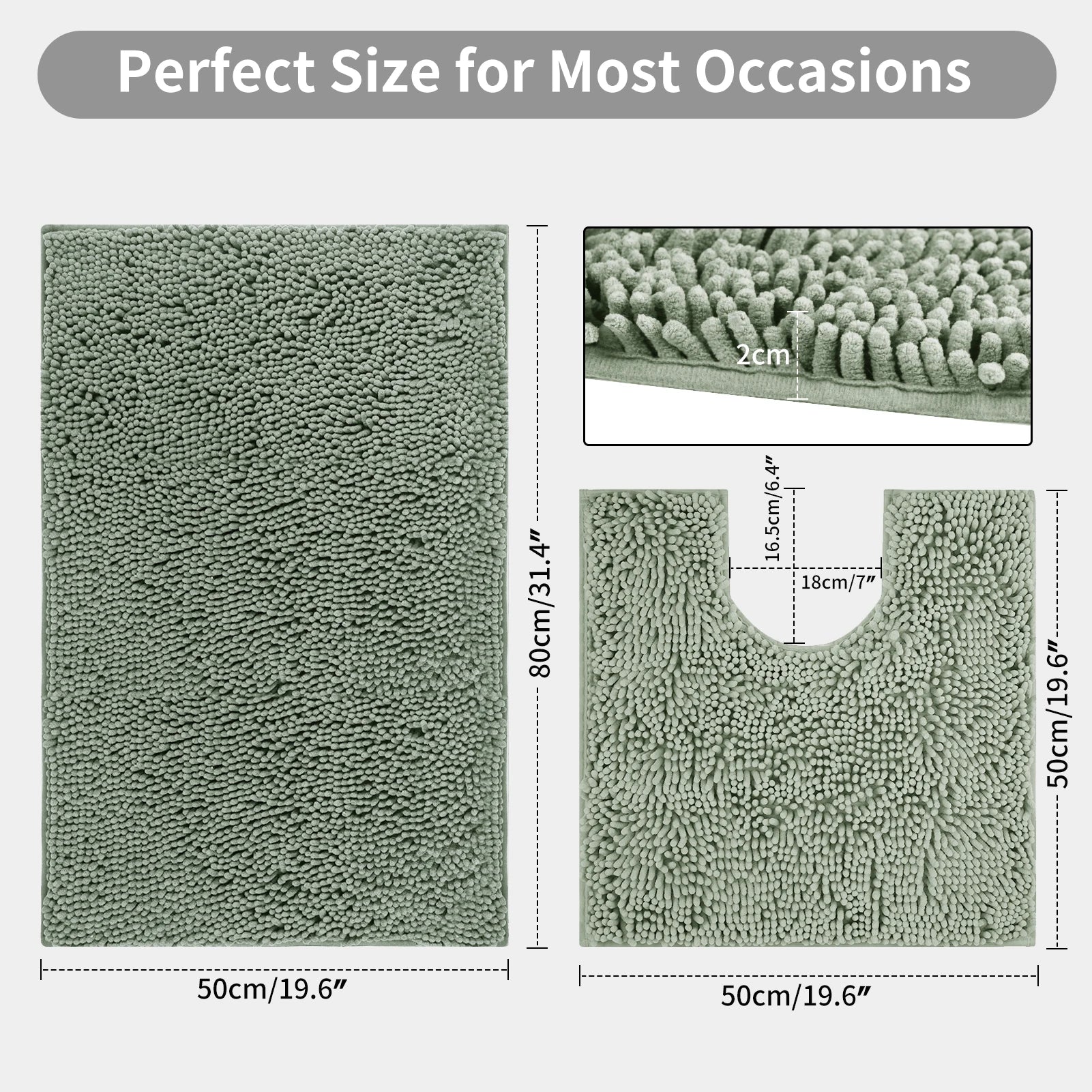 Kit 2 Tapetes Banheiro Microfibra Super Macio (Alta Absorção)