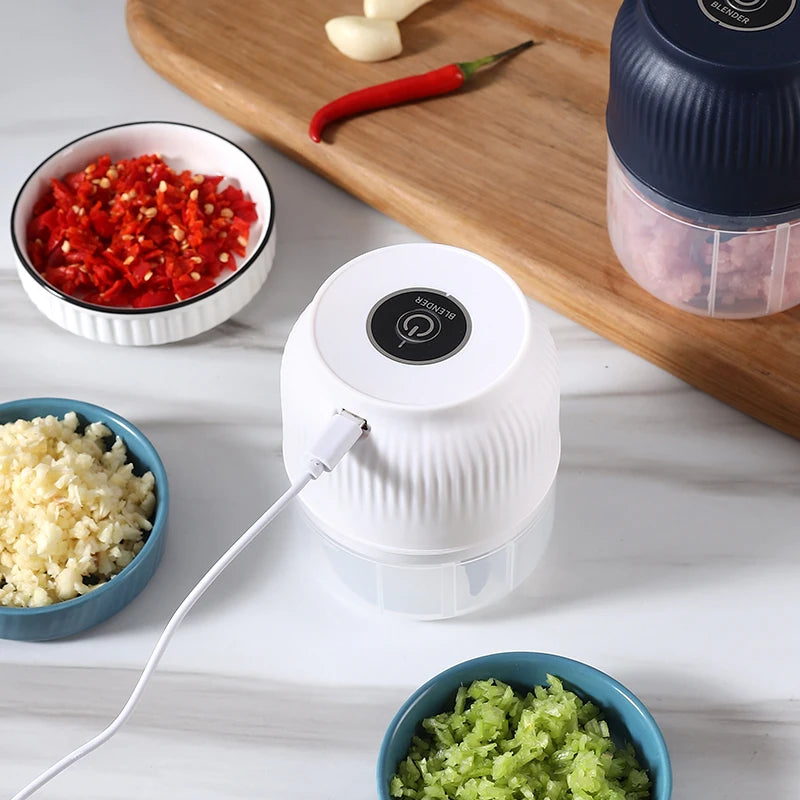 Mini Triturador de Alho Elétrico: Recarregável USB para Cozinha