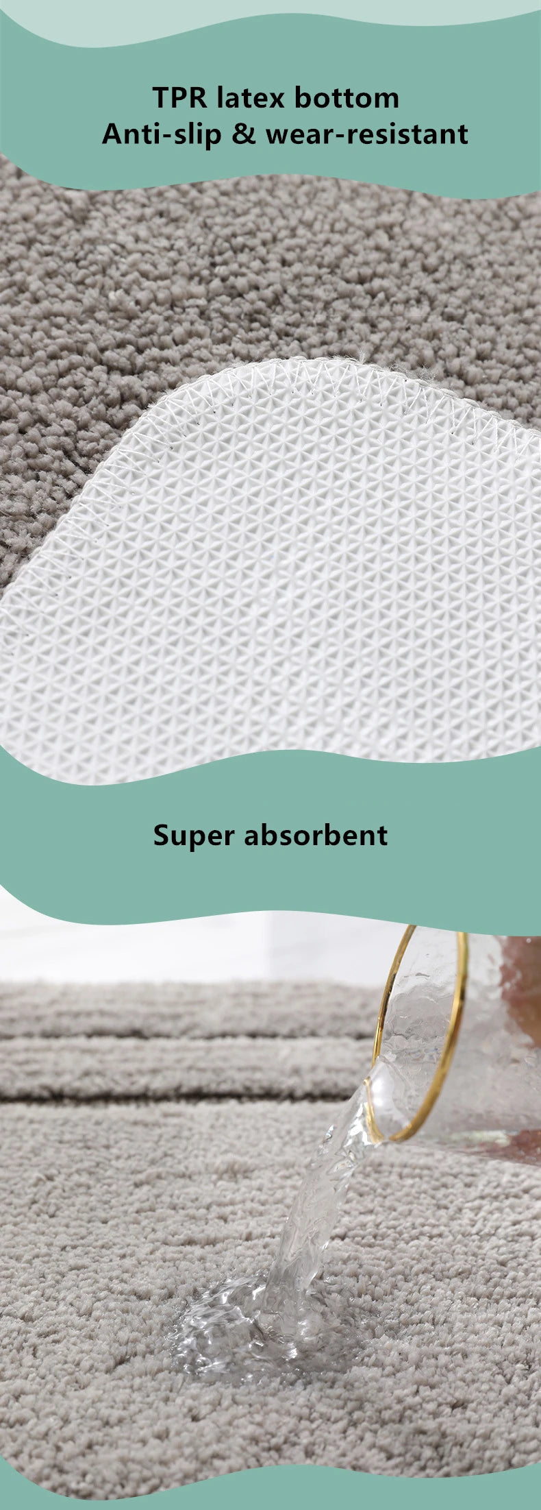 Tapete de Banheiro Super Absorvente Antiderrapante (Extra Macio)