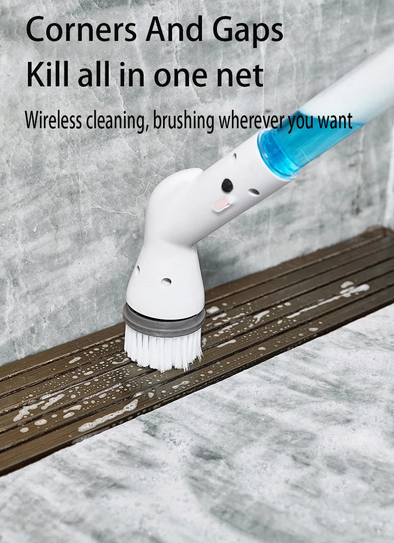 Limpador Elétrico Rotativo Multifuncional com Acessórios para Casa e Carro