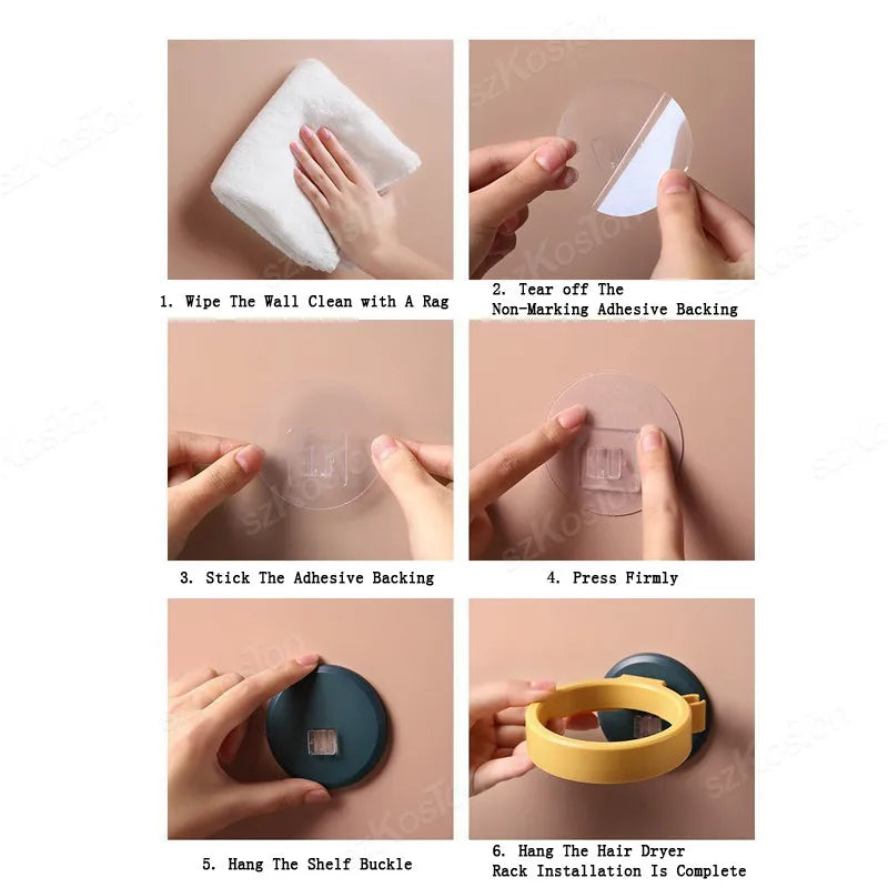 Suporte Moderno para Secador e Chapinha com Cola de Alta Fixação