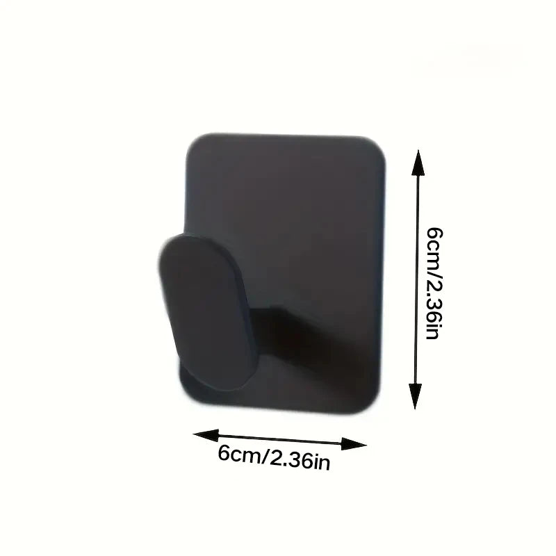 Kit 4 Peças Gancho Adesivo de Parede Efeito Aço Inox (Sem Furos)
