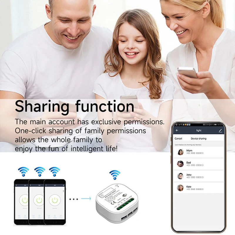 Interruptor de Parede Sem Fio RF433 com Receptor Wifi (App Tuya/Smart Life)