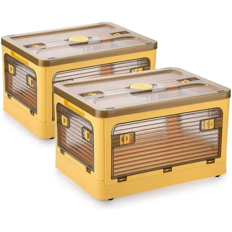 Caixa Organizadora Dobrável com Rodinhas e Tampa Transparente