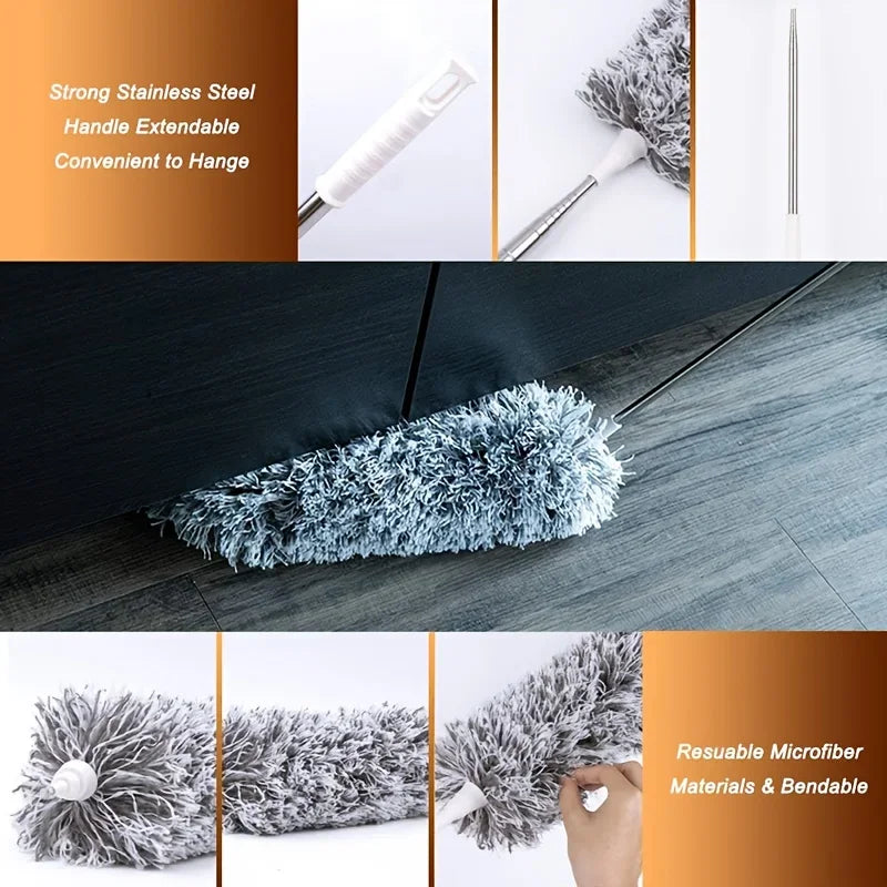 Limpador de Microfibra com Haste Ajustável para Limpeza de Teto