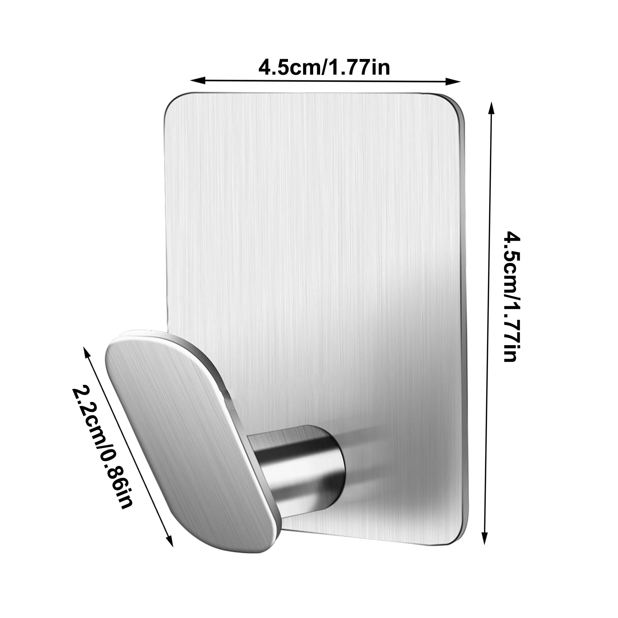 Kit 2/4 Unidades Gancho Adesivo de Parede em Aço Inox 304 (Sem Furos)