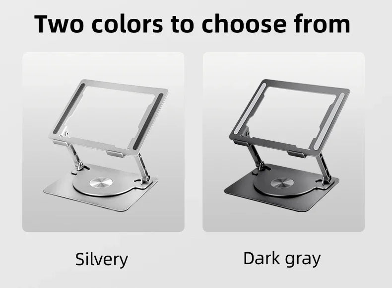 Suporte Ajustável para Notebook com Base Giratória 360° (Alumínio)