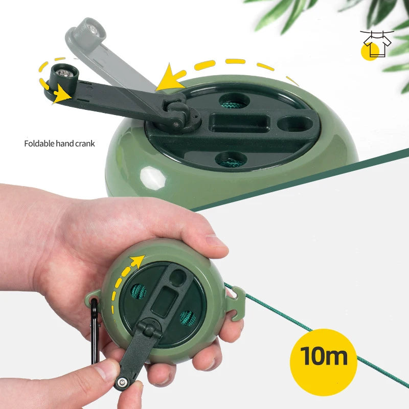 Varal Portátil Retrátil para Viagem e Camping (10 Metros)