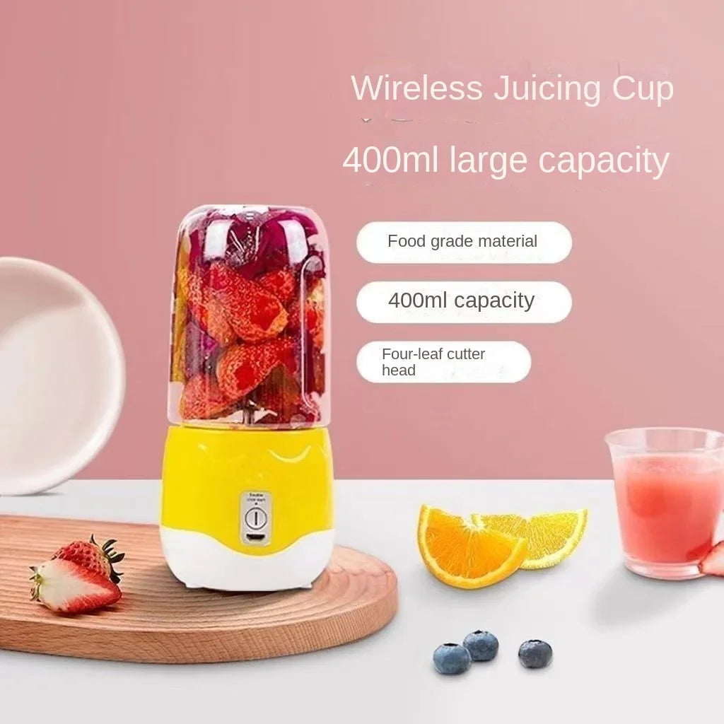 Mini Liquidificador Portátil 400ml: Recarregável USB para Smoothies e Shakes