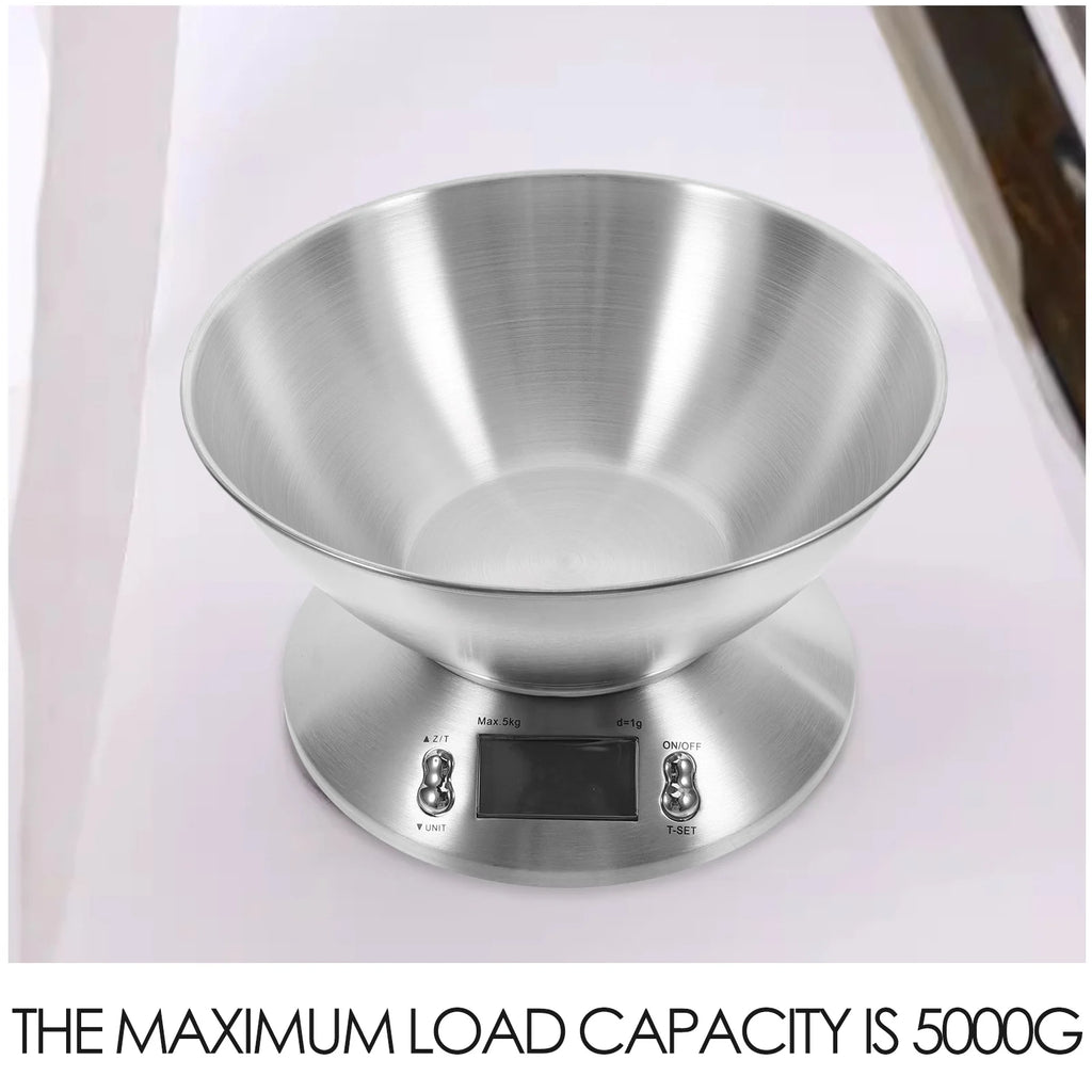 Balança Eletrônica 5kg em Aço Inox: Para Pesar Alimentos