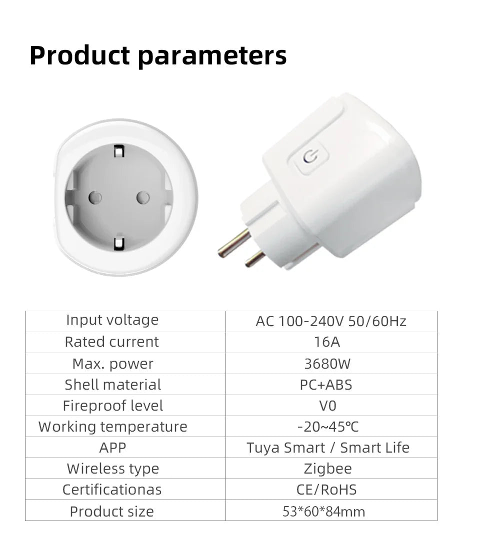 Tomada Inteligente Wifi com Controle Remoto via App e Comando de Voz (Tuya)