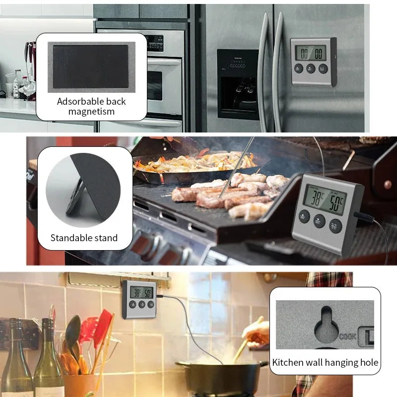 Termômetro Culinário Digital Sem Fio para Churrasco e Forno