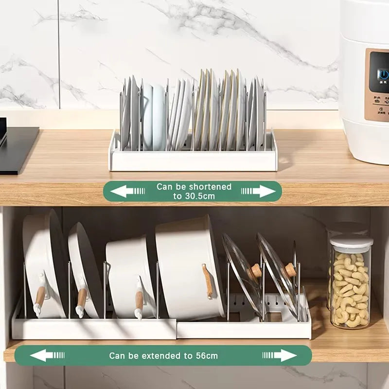 Organizador de Panelas e Tampas Expansível com 7 Divisórias