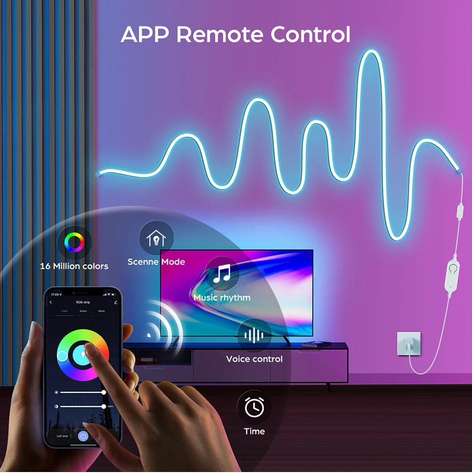 Fita LED COB RGB Wifi Inteligente Tuya/Smart Life (5V USB)