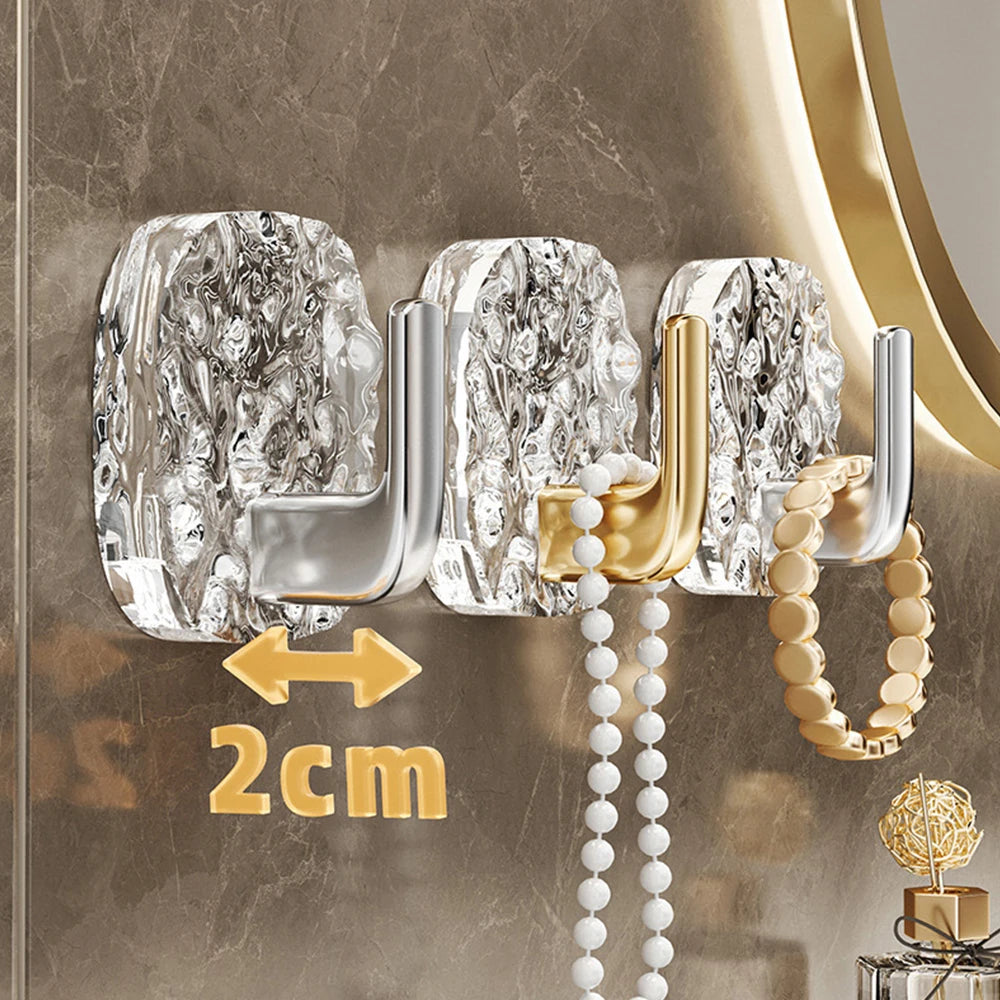 Kit com 4 Ganchos Adesivos Transparentes de Alta Fixação