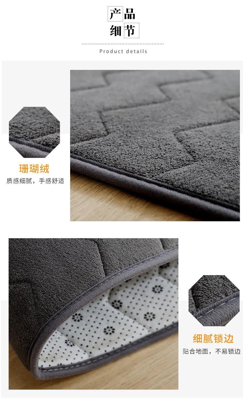 Tapete de Banheiro Macio Espuma de Memória (Alta Absorção)