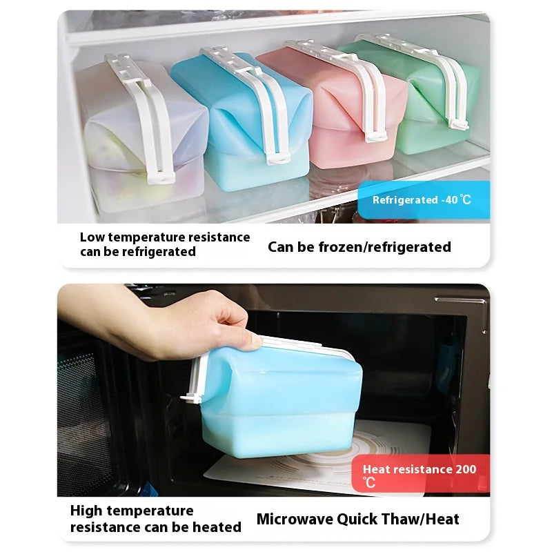 Saco de Silicone Reutilizável: 1 Peça (Livre de BPA) para Micro-ondas