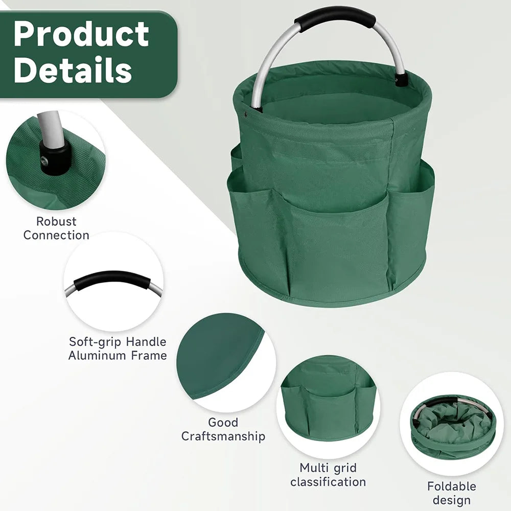 Cesta Dobrável Multiuso de 17L com Alças para Piquenique e Compras