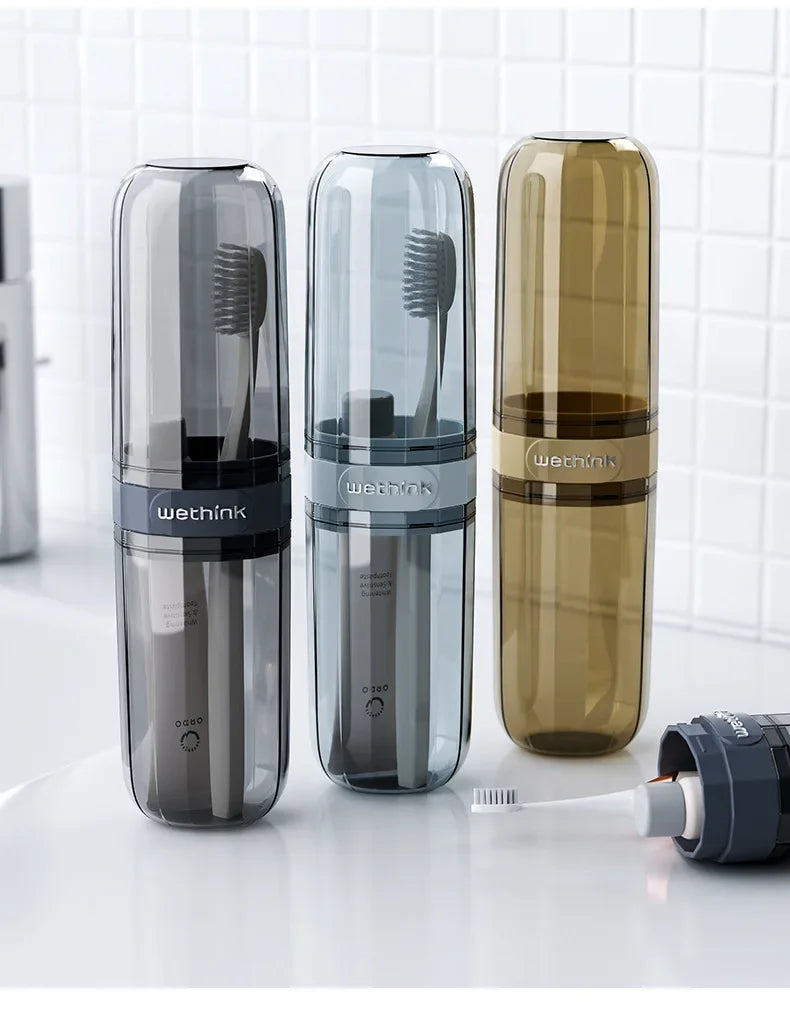 Estojo Porta Escova de Dente Transparente de Acrílico para Viagem