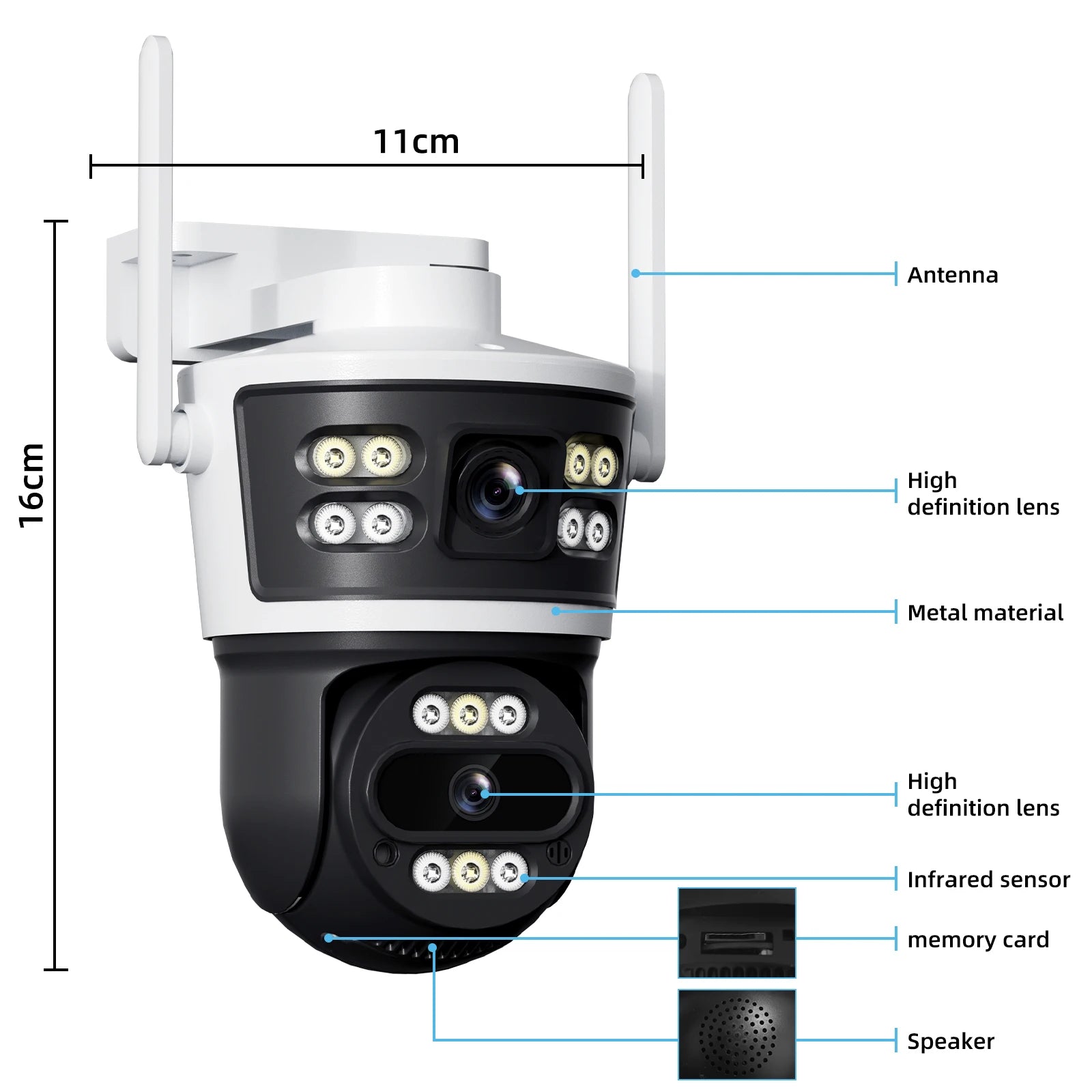 Câmera IP à Prova d'Água (IP66) com Lente Dupla e Visão Noturna Colorida