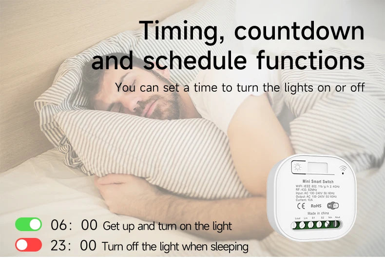 Interruptor de Parede Sem Fio RF433 com Receptor Wifi (App Tuya/Smart Life)