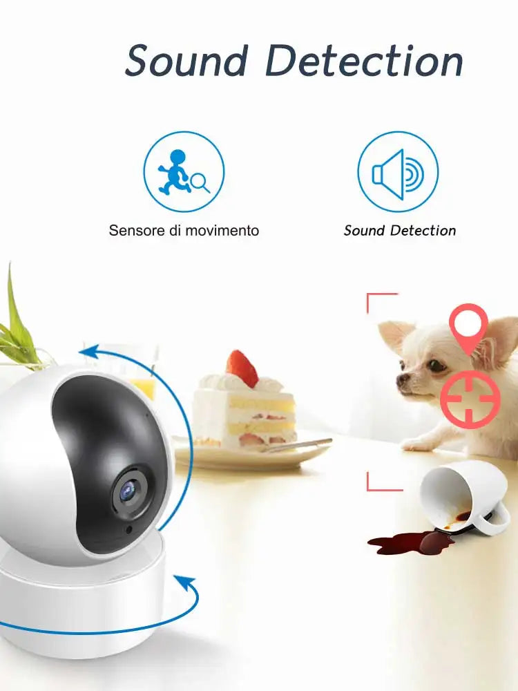 Câmera de Segurança 360°: Com Visão Noturna e Detecção de Movimento