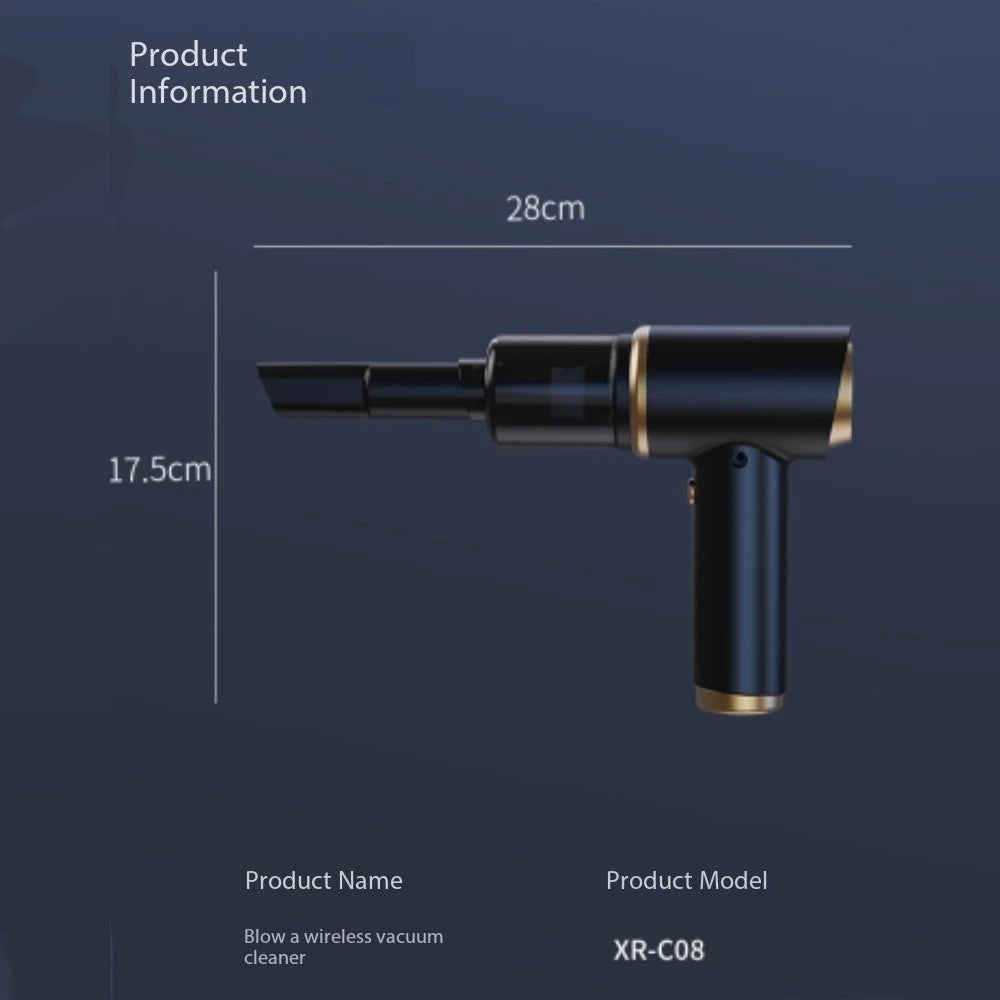 Mini Aspirador e Soprador Recarregável com Acessórios