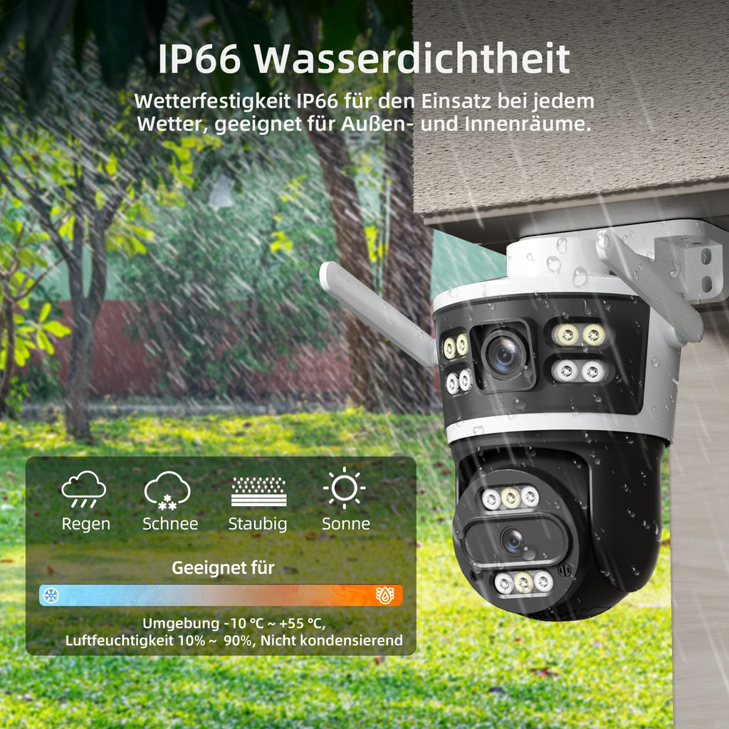 Câmera IP à Prova d'Água (IP66) com Lente Dupla e Visão Noturna Colorida