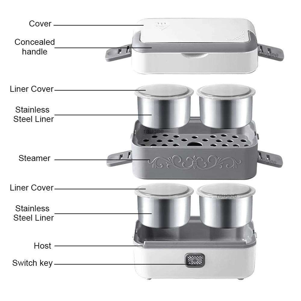 Lancheira Térmica Elétrica Portátil Aquecedora de Alimentos