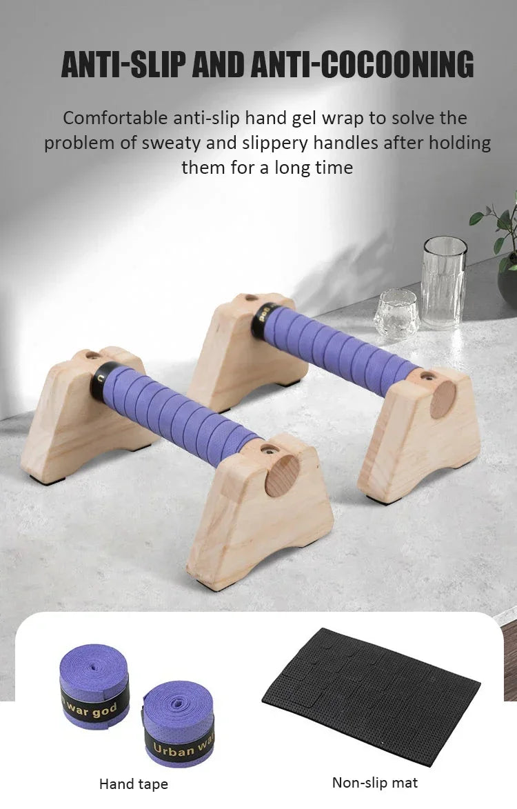 Par de Barras Paralelas de Madeira para Handstand e Flexão (Alta Resistência)