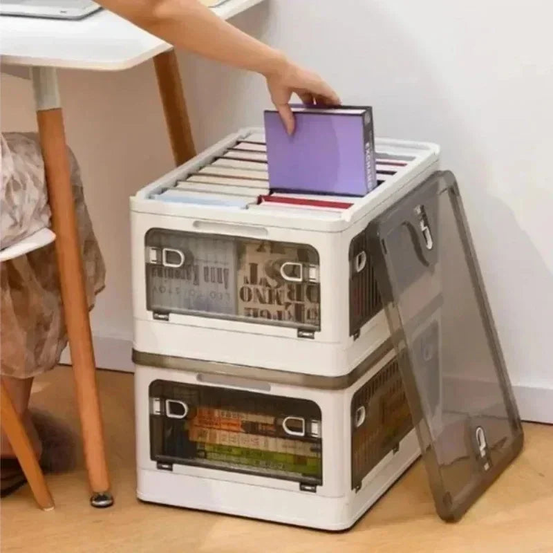 Caixa Organizadora Dobrável com Rodinhas e Tampa Transparente