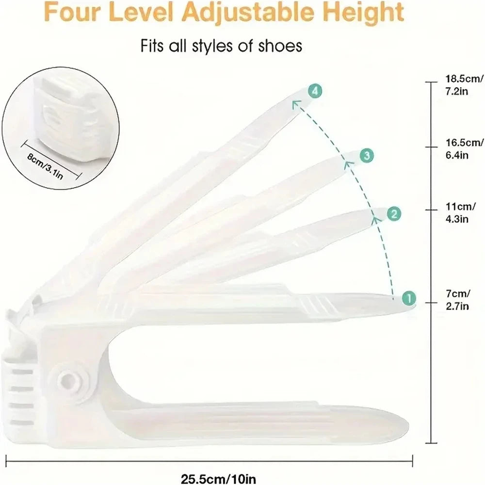 Kit com 10 Organizadores de Sapatos Ajustáveis (Duplo Andar)