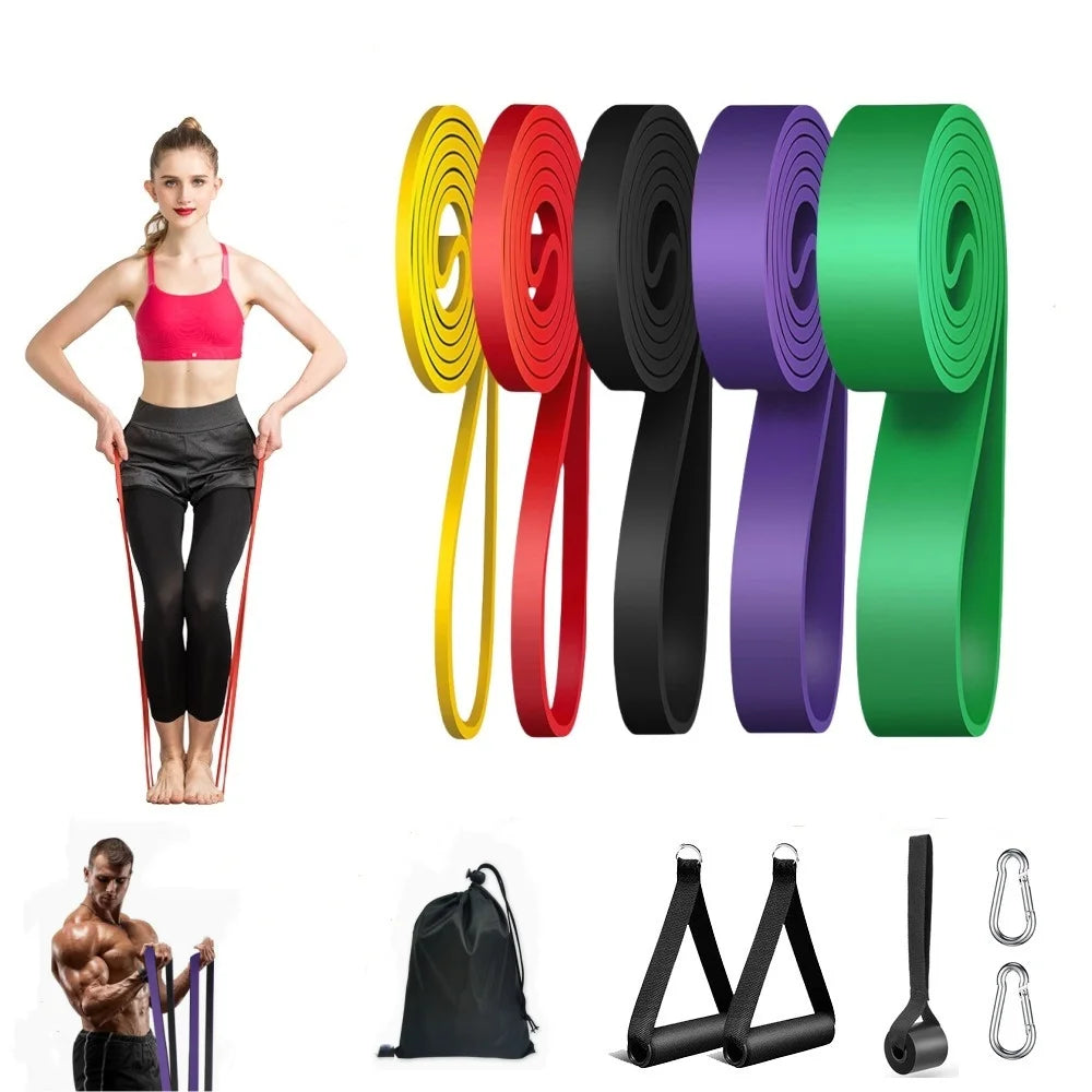 Kit Elásticos de Resistência 5-140lbs para Treino Funcional e Agilidade