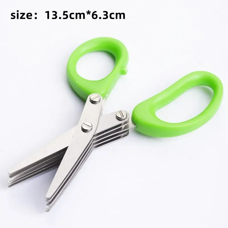 Tesoura Culinária 5 Lâminas: Acessório Multifuncional em Aço Inox