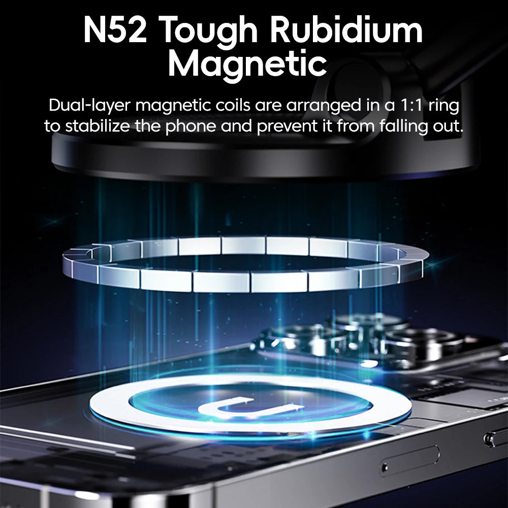 Suporte Magnético Veicular Dobrável com Rotação 360° para Painel