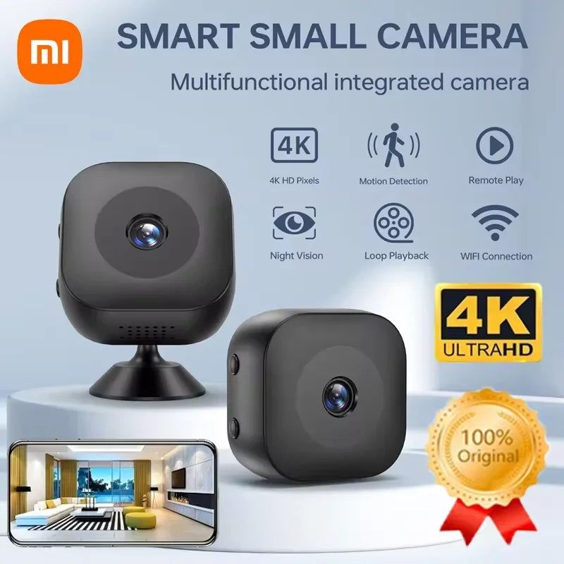 Mini Câmera de Segurança Wifi Xiaomi 4K com Detecção de Movimento